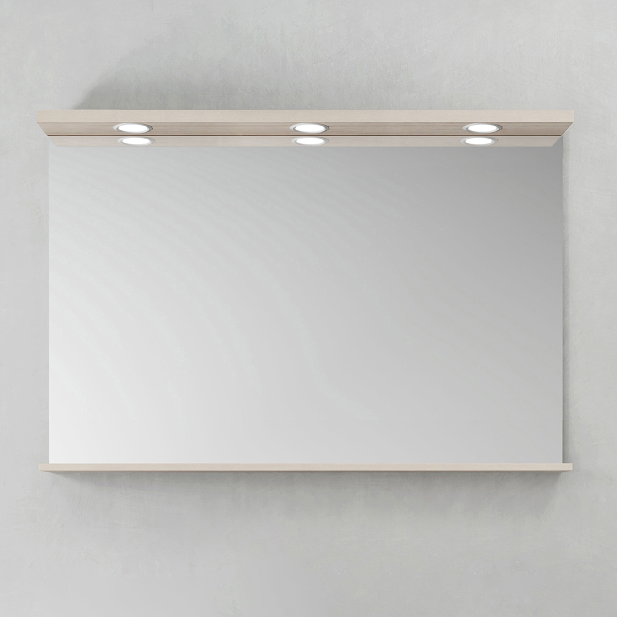 Spegel Hafa Store LED-Spots Bredd: 1000 mm, Askmönster
