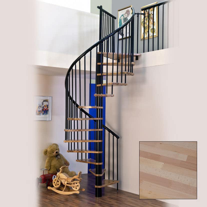 Spiraltrappa Byggera Euro Design Svart Bok, Ø1400 mm