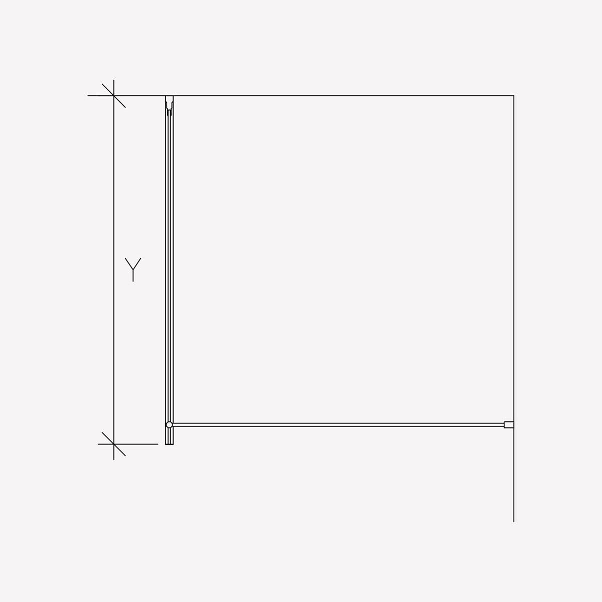 Duschvägg Invitrea Prime PH1 med Glasrengöring