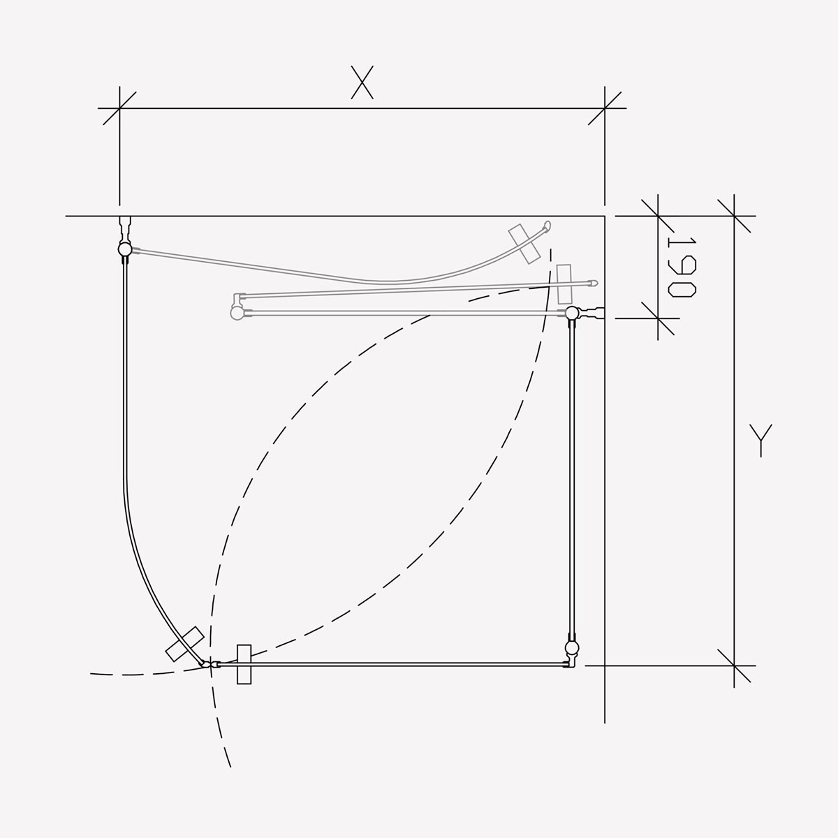 Duschhörn Invitrea Prime PH43 med Glasrengöring