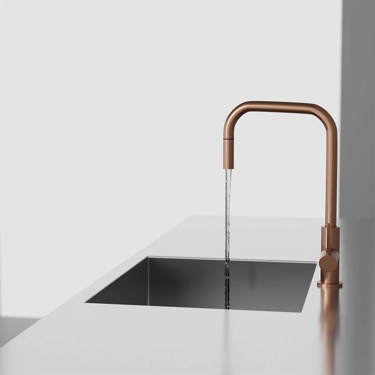 Köksblandare Scandtap Steel Accent Square med Utdragbar Pip
