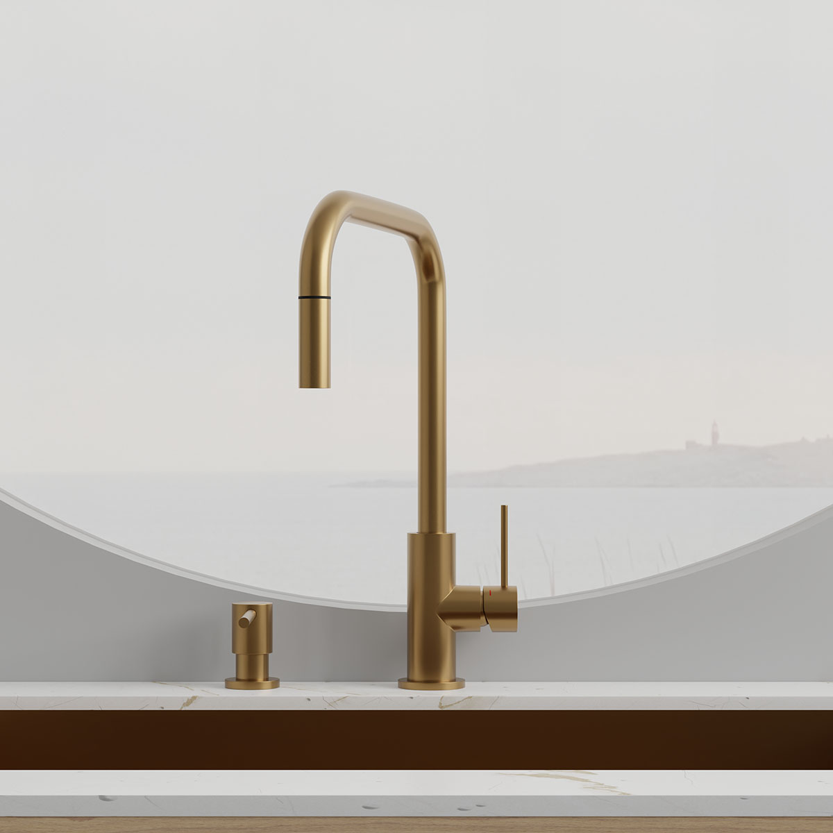 Köksblandare Scandtap Steel Accent Square med Utdragbar Pip