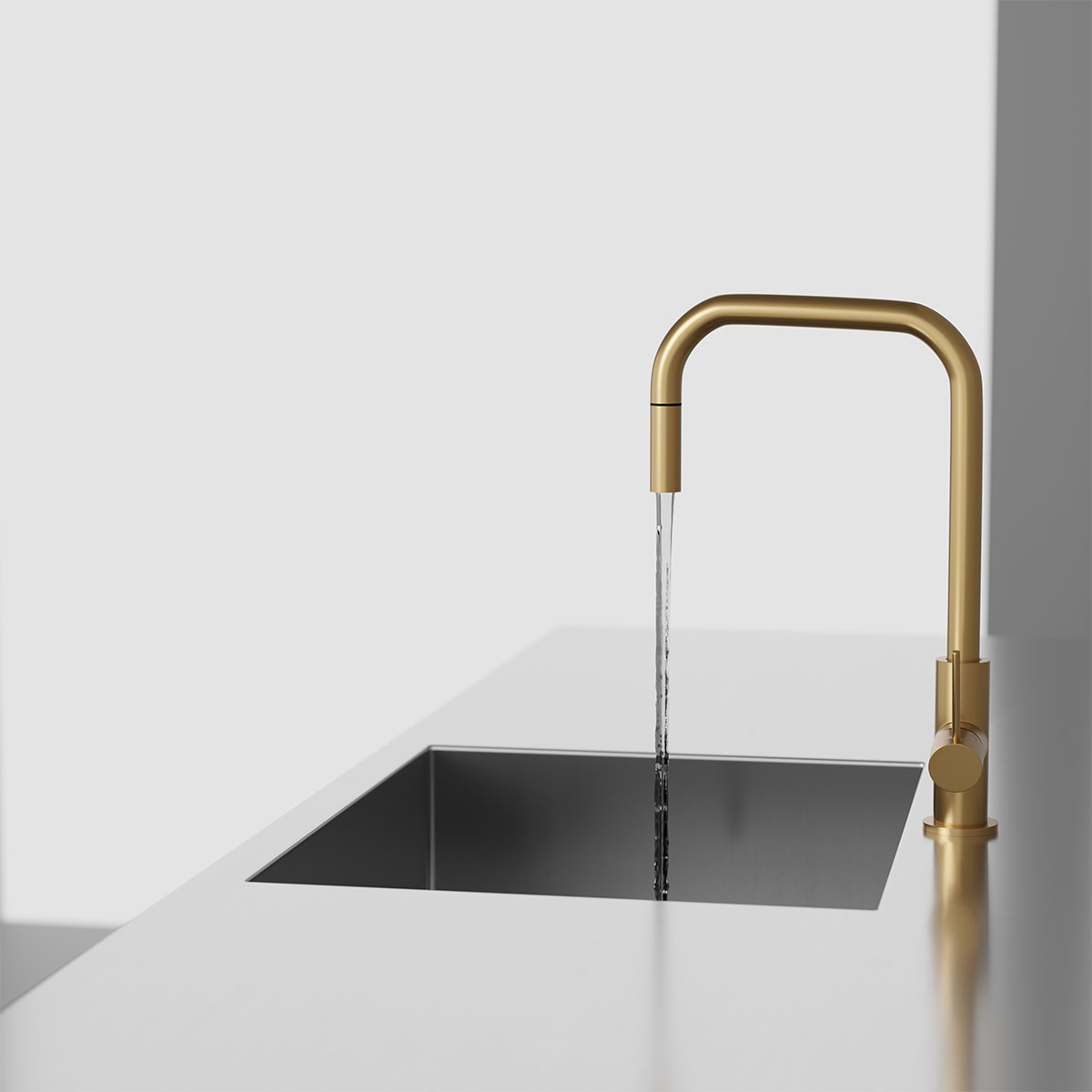 Köksblandare Scandtap Steel Accent Square med Utdragbar Pip