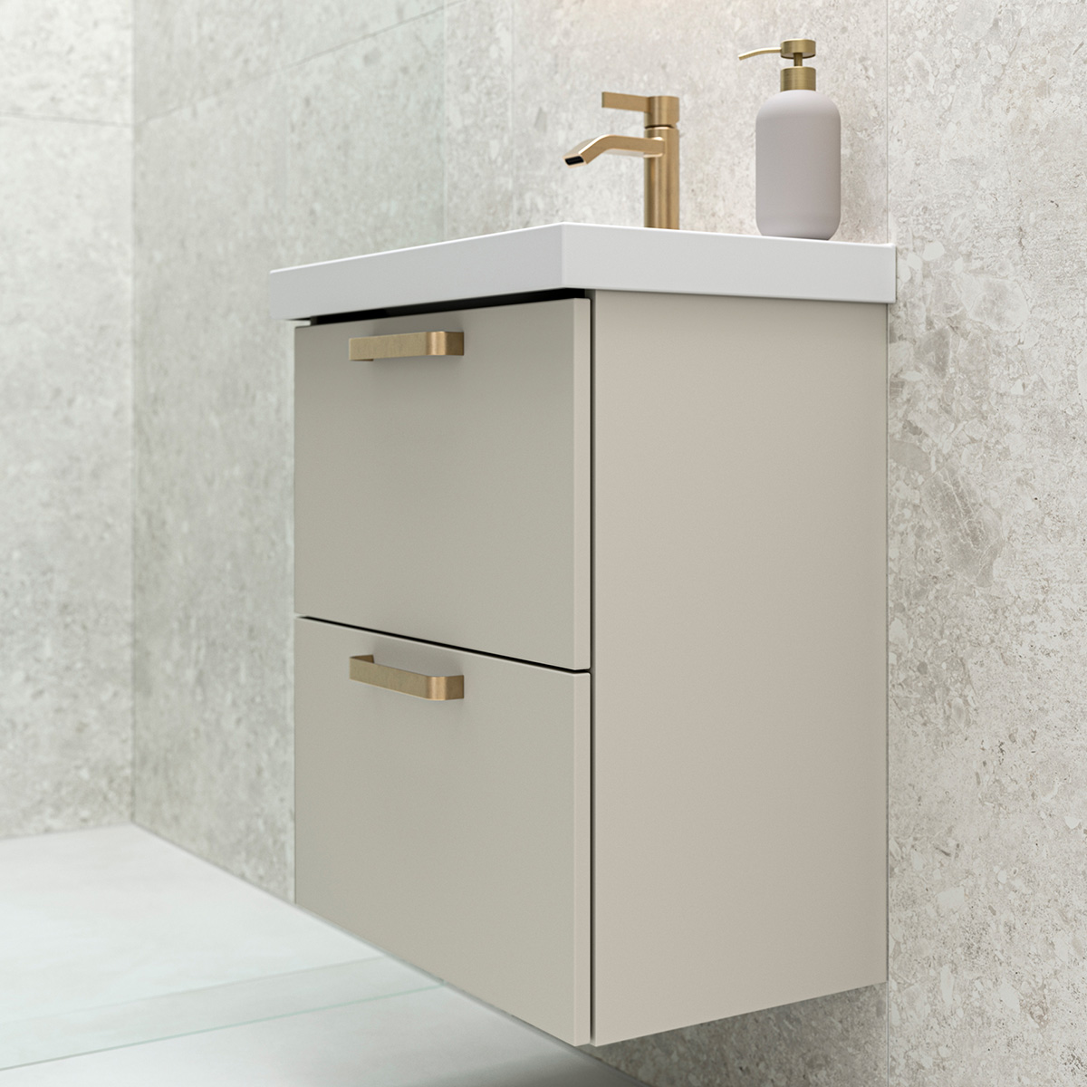 Tvättställsskåp Temal Stella med Tvättställ och 2 lådor