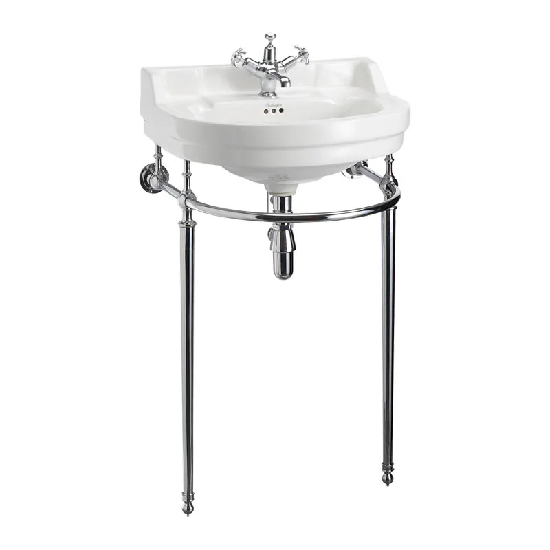 Tvättställ Burlington Edwardian Runt med Handfatsställ 560 mm