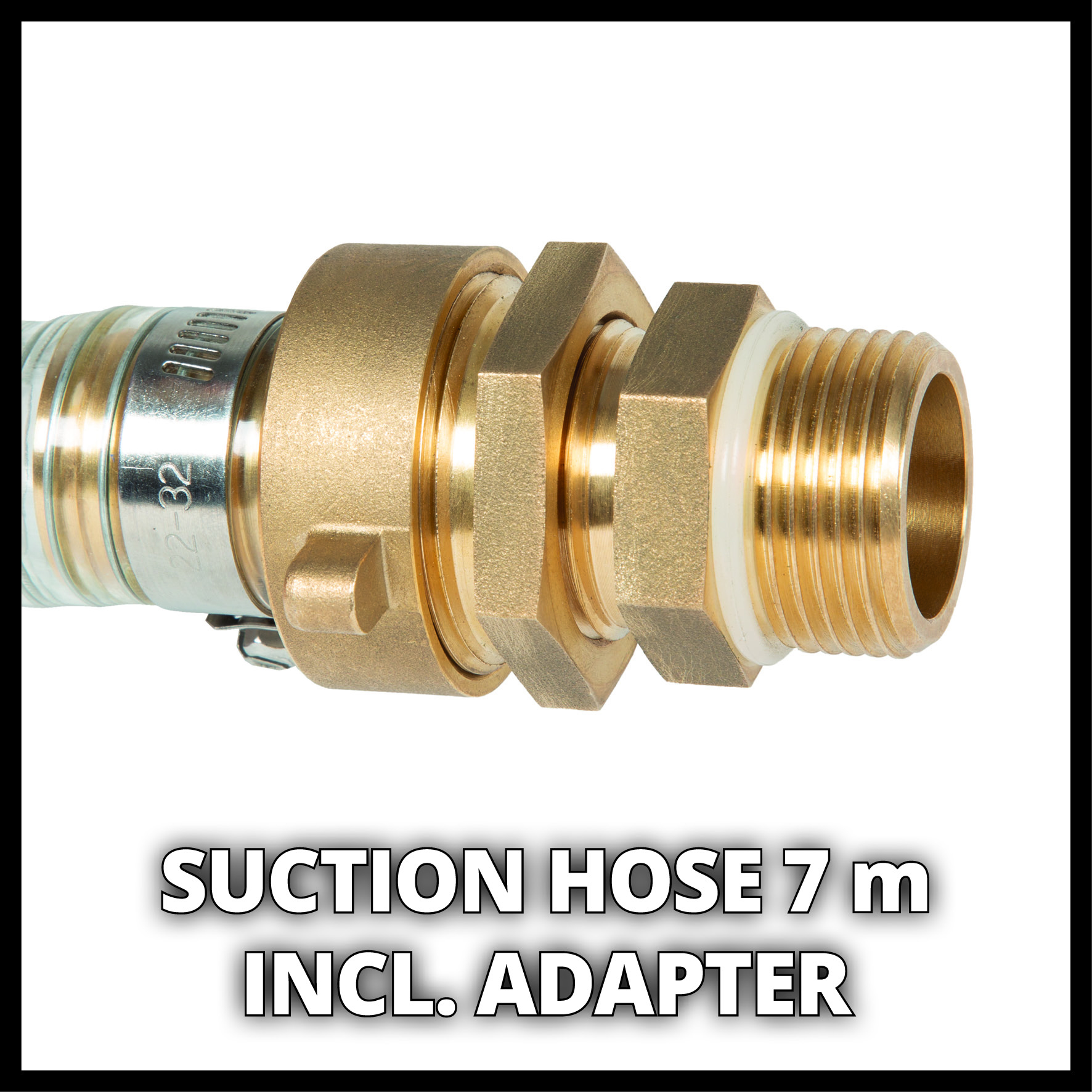 Sugslang med mässingkoppling Einhell 7m/1