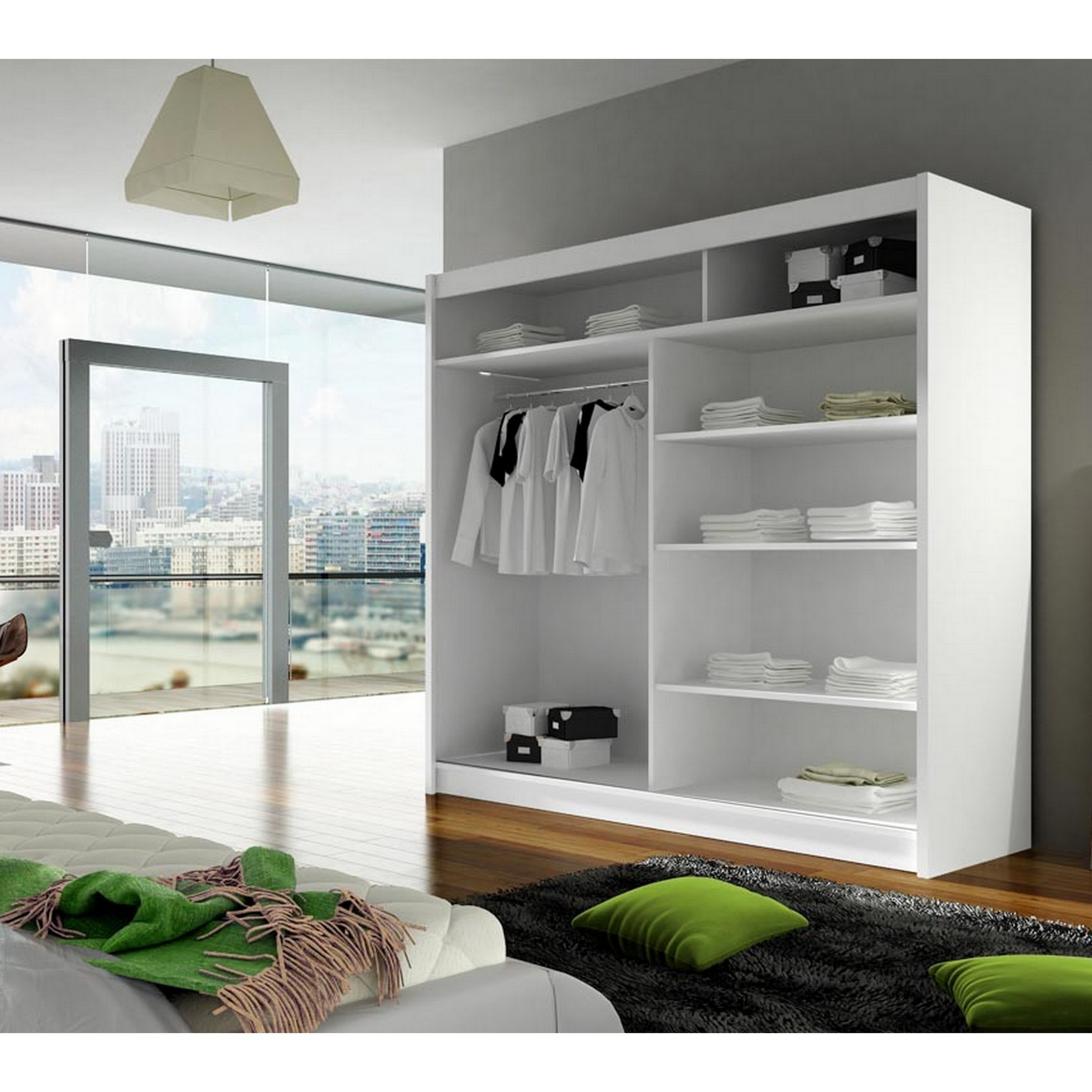 Garderob Scandinavian Choice Prag Förvaring med Skjutdörr och Spegel