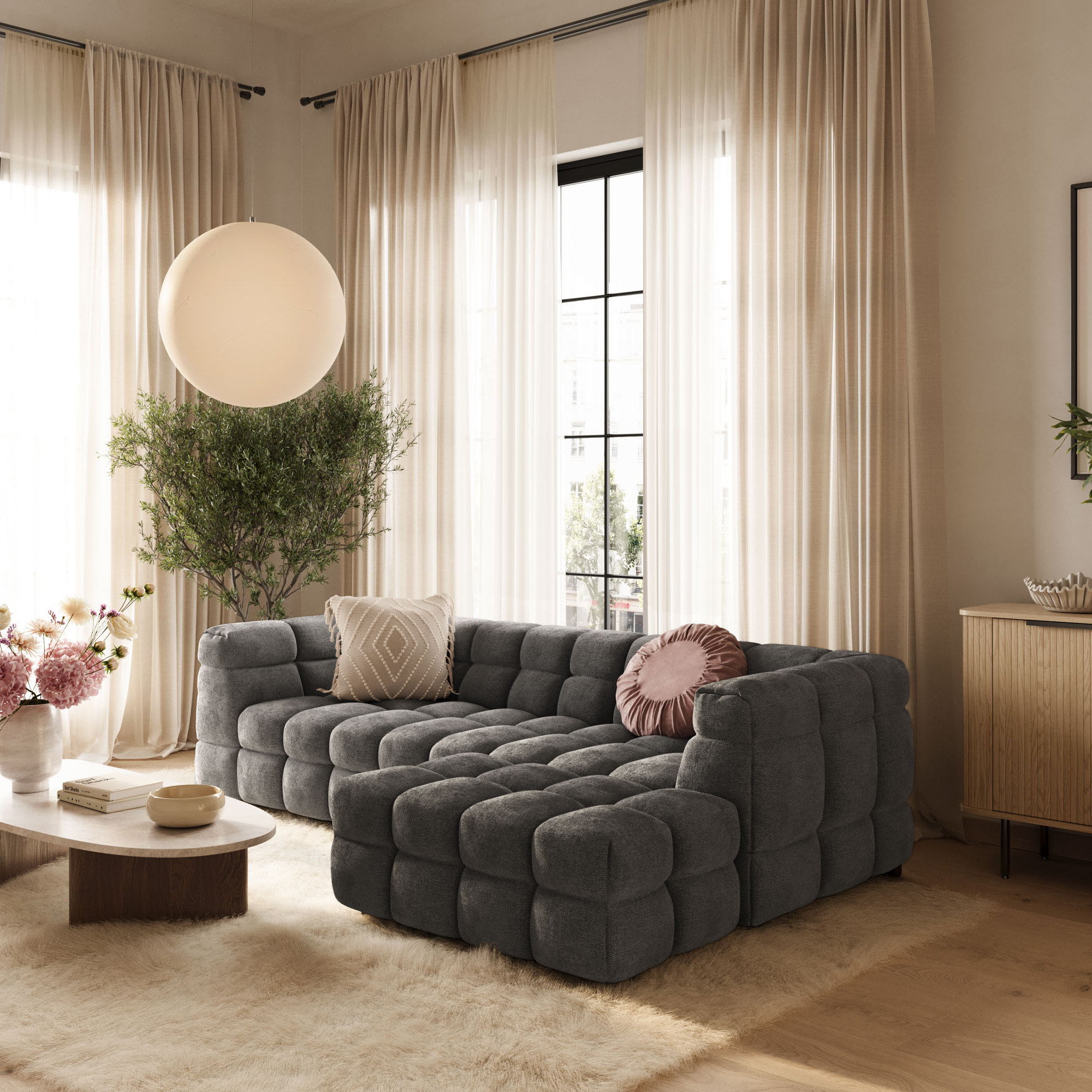 3-sitssoffa Andrarum Elise Bubblig med Divan