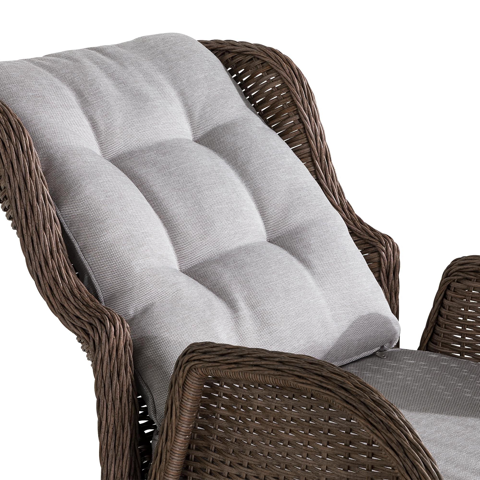 Cafégrupp deNoord Marcus Caféset med 2 Reclinerfåtöljer Utomhus m Dyna