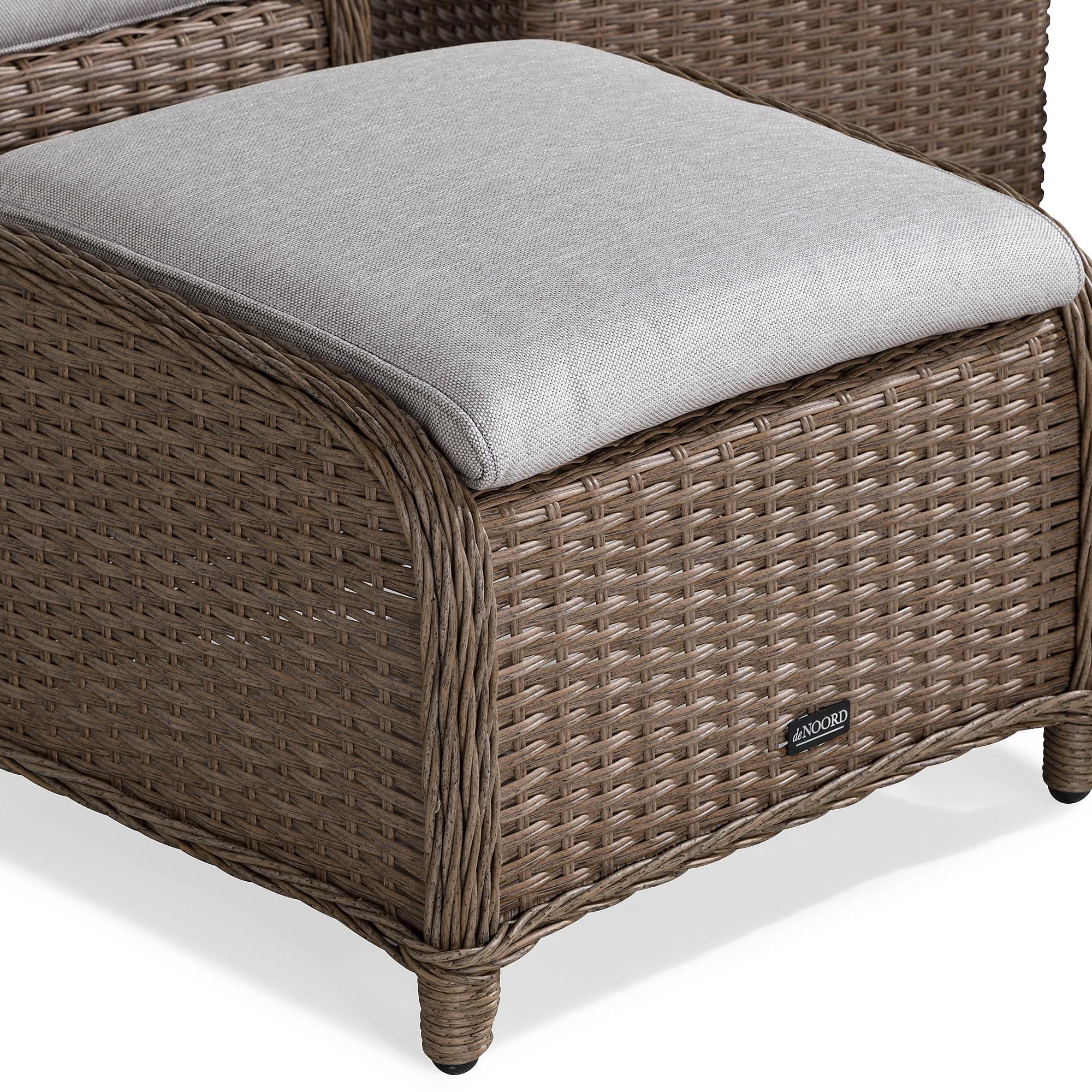 Cafégrupp deNoord Marcus Caféset med 2 Reclinerfåtöljer Utomhus m Dyna