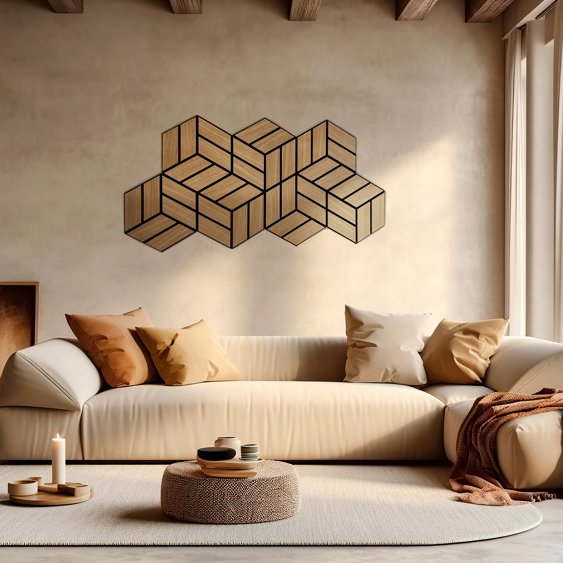 Akustikpaneler NQD Smartwall Hexagonformade 15-Pack