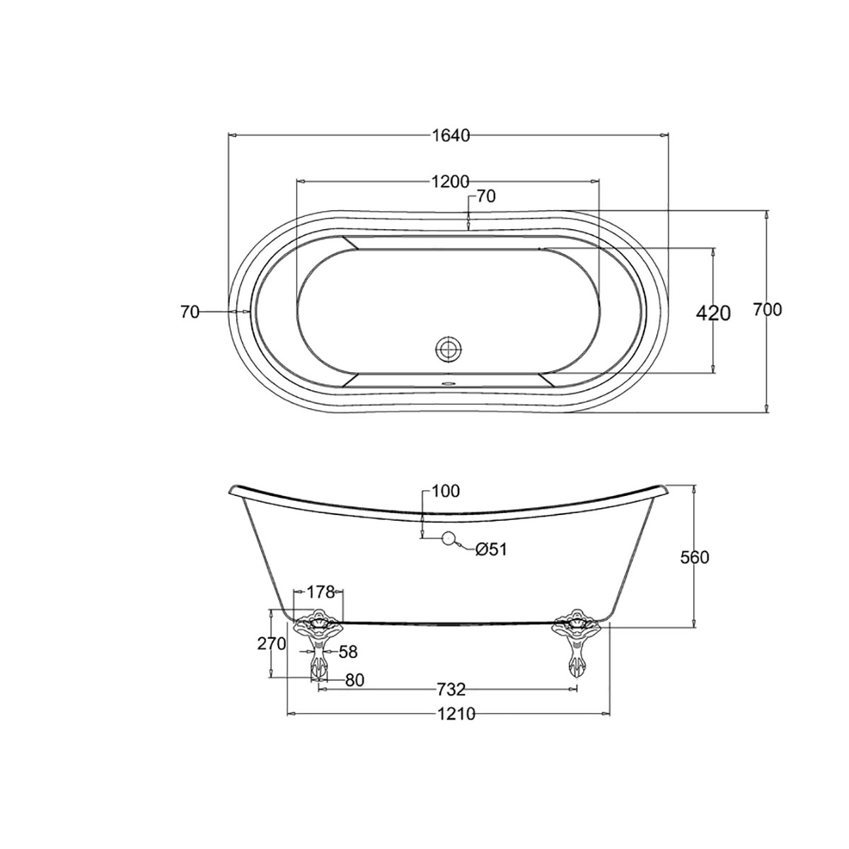 Badkar Burlington Bateau