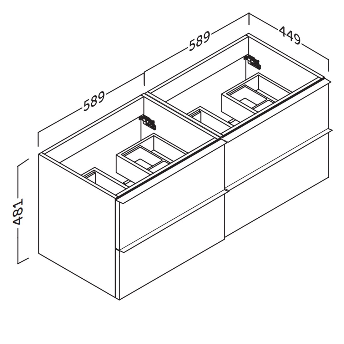 Tvättställsskåp Tenfors Harmoni 4 Lådor
