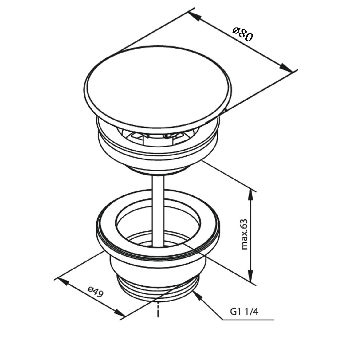 Bottenventil Tenfors Moon Pop-Up