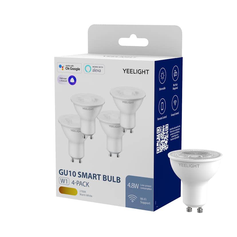 Smart Glödlampa Yeelight LED GU10 Vit Dimbar 4-pack