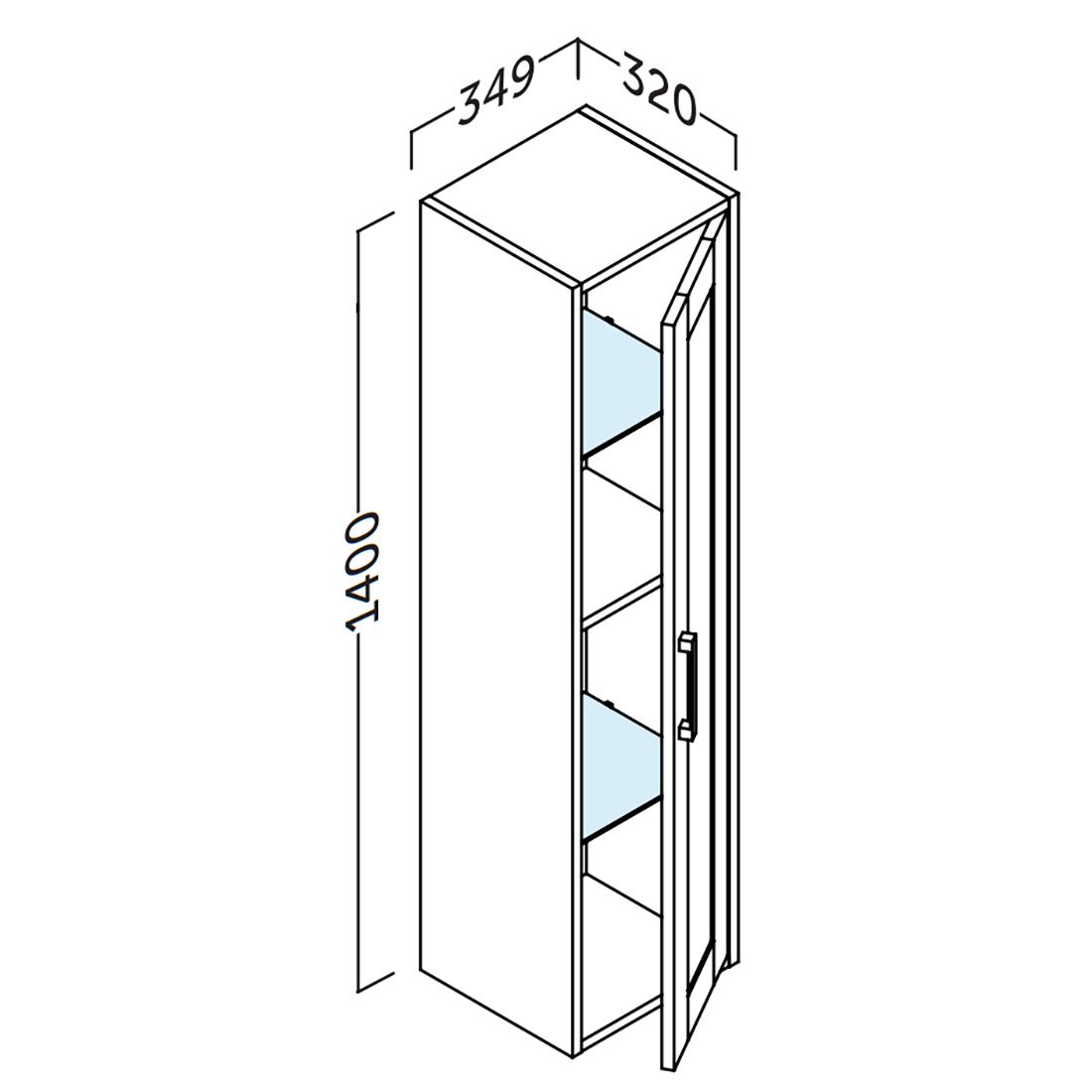 Högskåp Tenfors Allmoge 35x140 cm