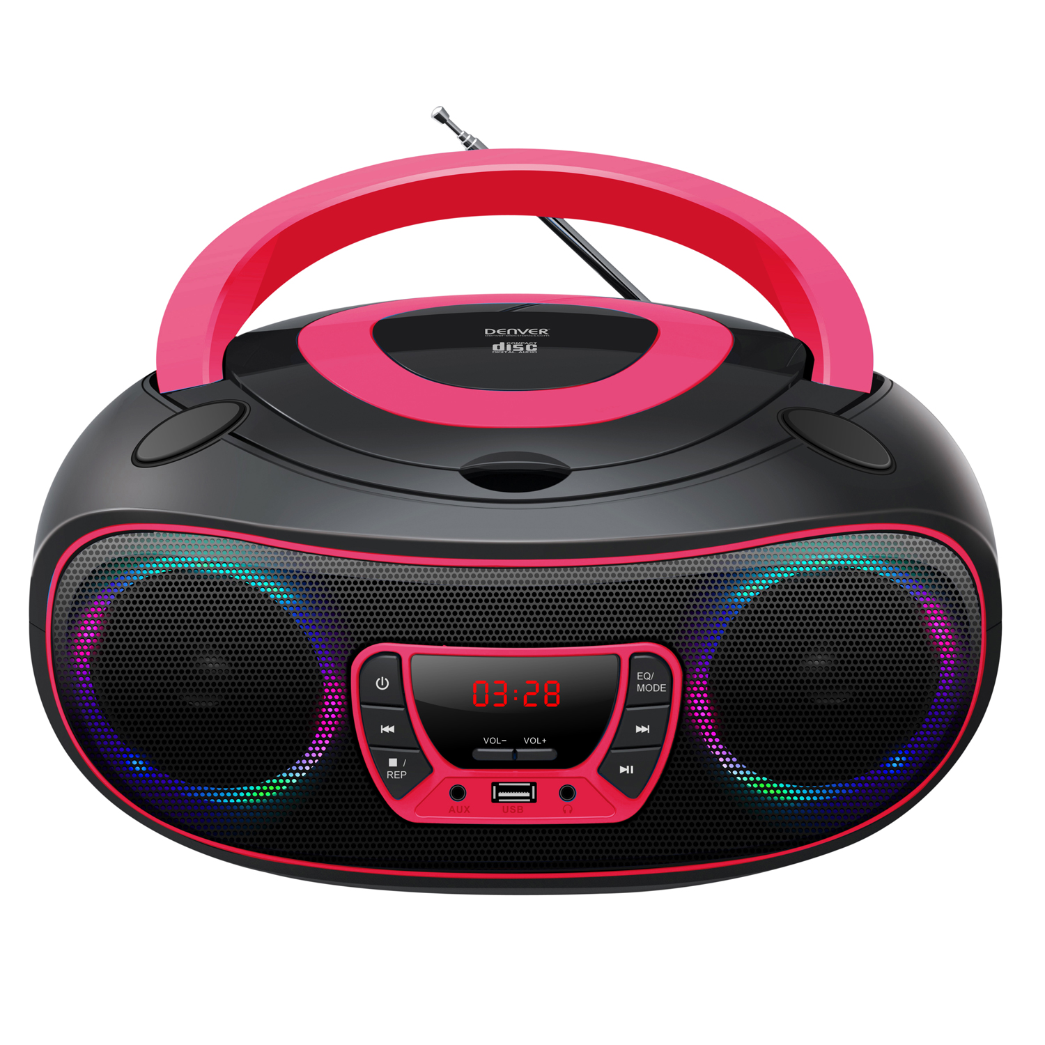 Boombox Denver Boombox CD/FM/AUX Svart Färg Rosa TCL212BTPINK