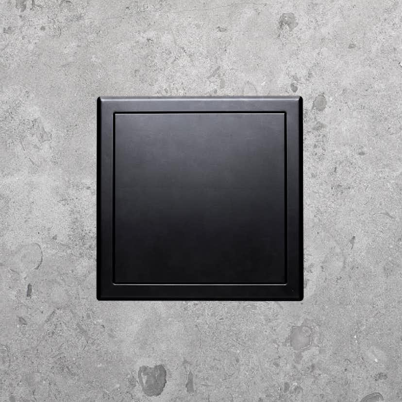 Inspektionslucka Tebo Push Black 200x200 mm