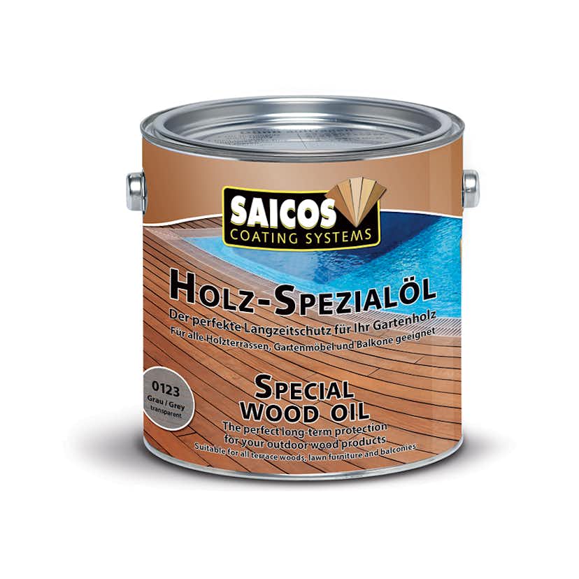 Träolja Saicos 0123 Grå 2,5 l