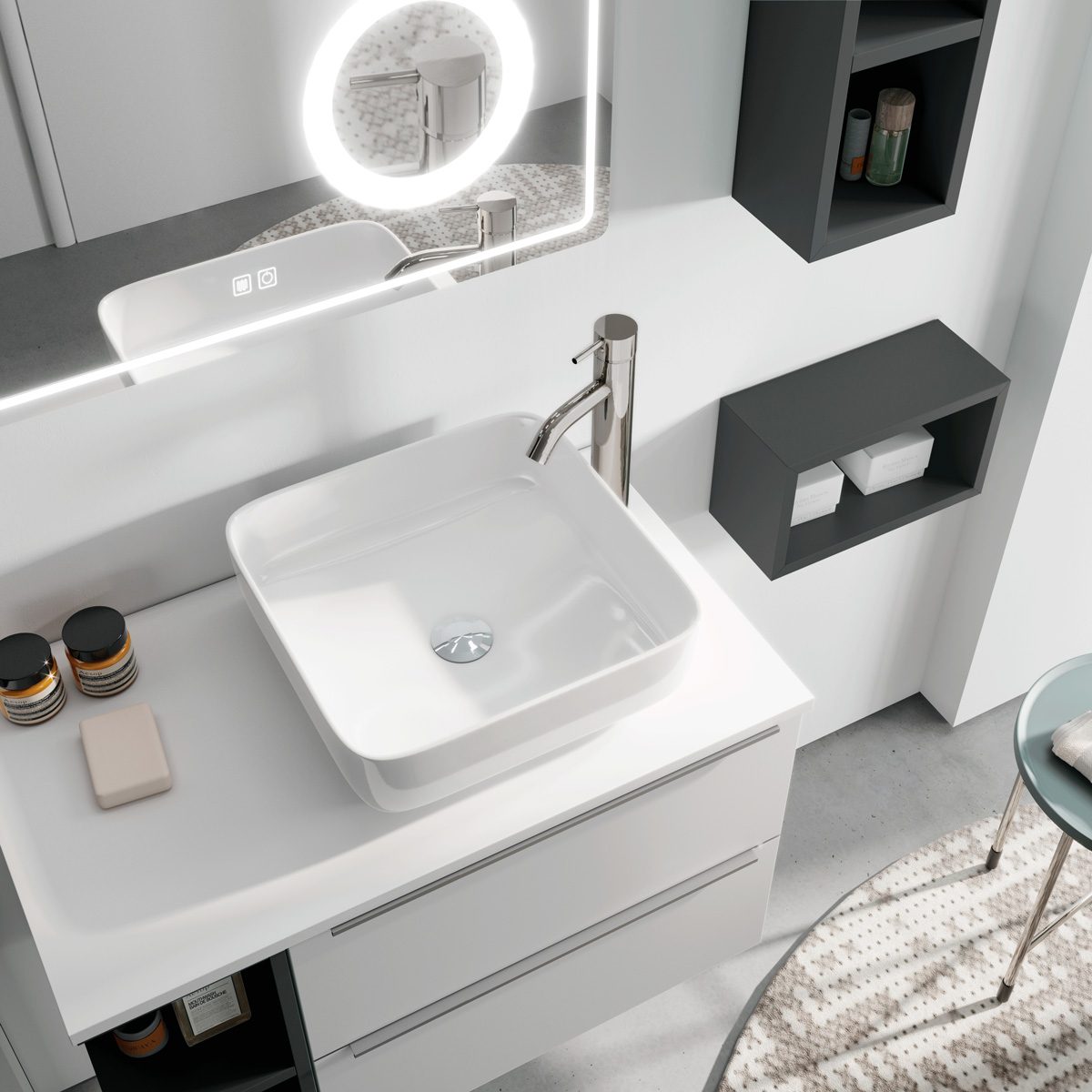 Bänkskiva Tenfors Solid Surface Mattvit