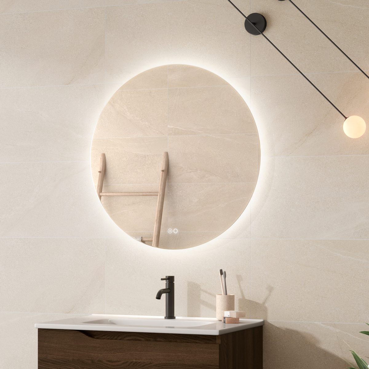 Badrumsspegel Tenfors Verona Rund LED Imfri