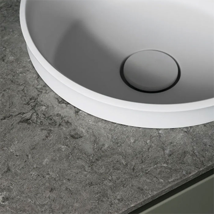 Tvättställ Vedum Zone Dubbel med Topplatta B: 2005 mm, Topplatta: Turbine Grey, Placering av tvättställ: Dubbel