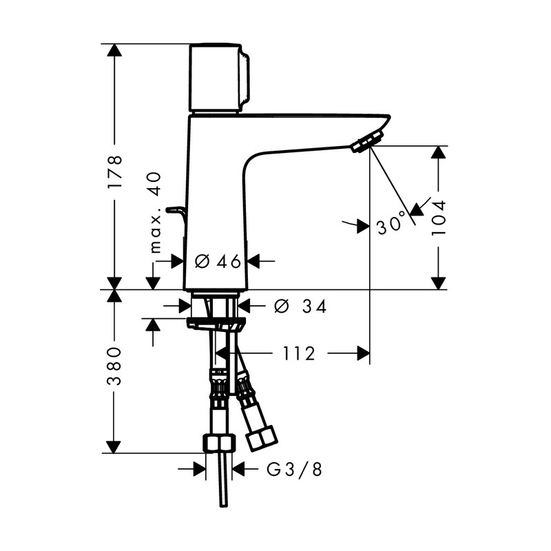 Tvättställsblandare Hansgrohe Talis Select E 110