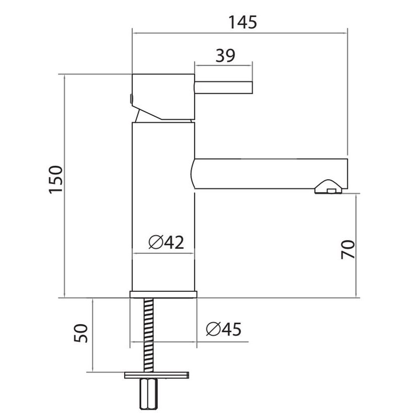 Tvättställsblandare Strand Stainless Koster Slim KS-2003