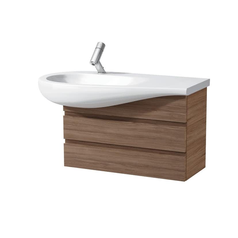 Tvättställsskåp Laufen Il Bagno Alessi One Tuna 424450 Höger Valnöt