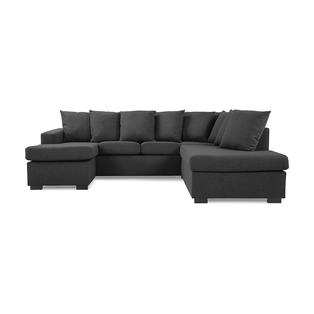 U-soffa Scandinavian Choice Crazy Kuvertkuddar Mörkgrå, Höger