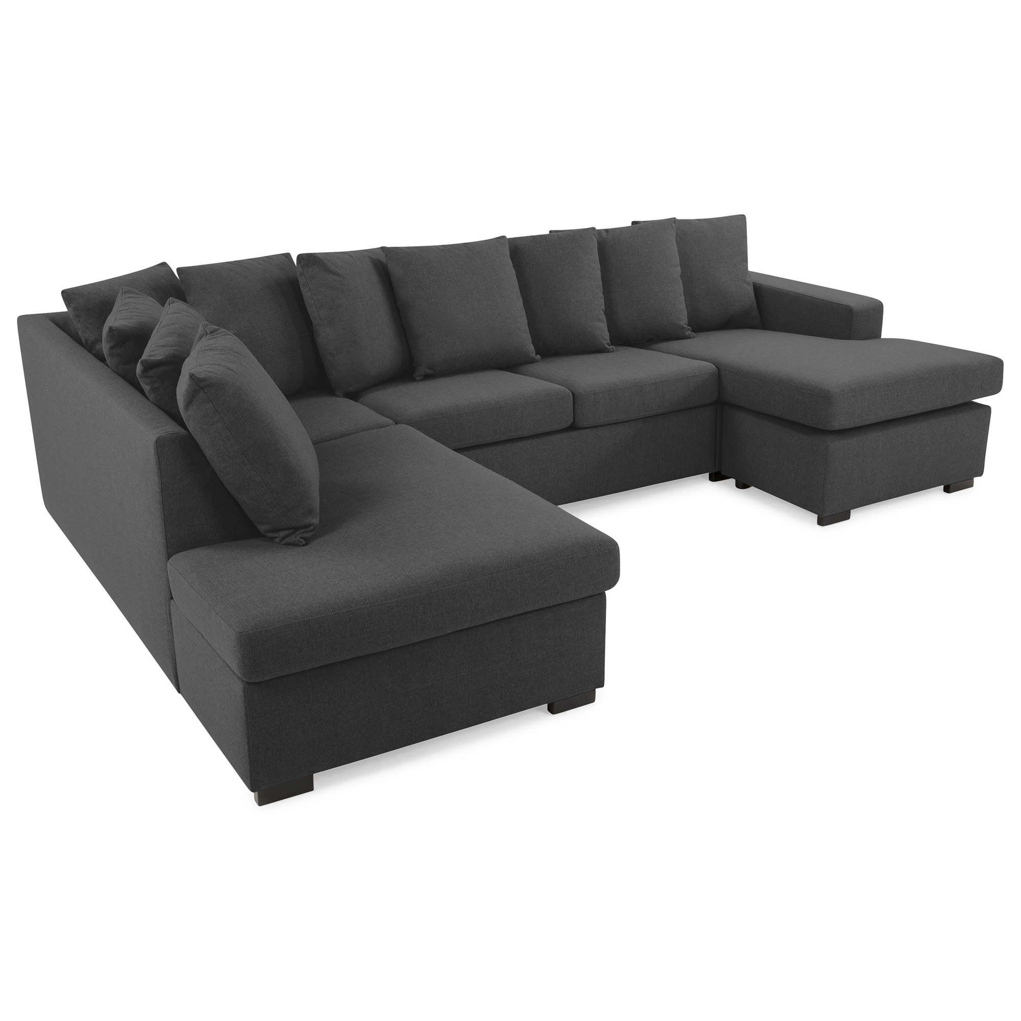 U-soffa Scandinavian Choice Crazy Large Kuvertkuddar Antracit, Vänster