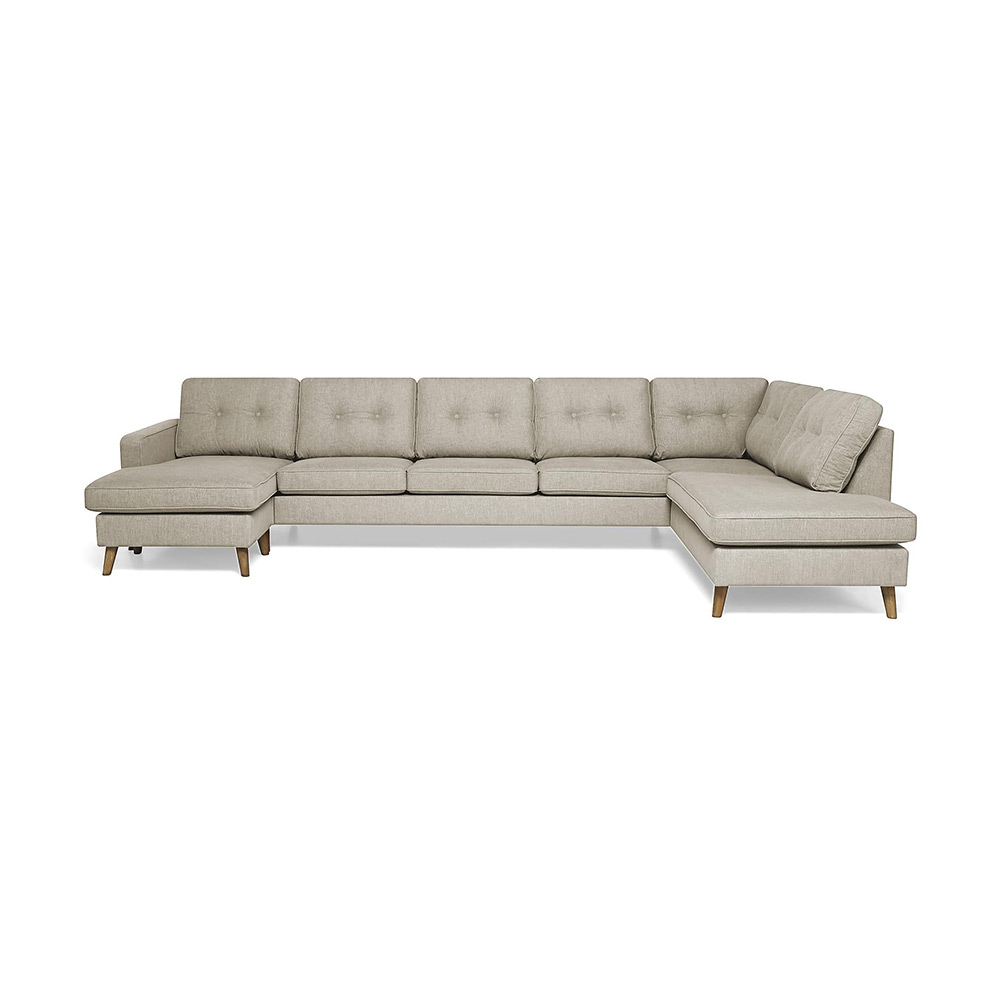U-soffa Scandinavian Choice Monroe Mega Tvättbar Beige, Höger