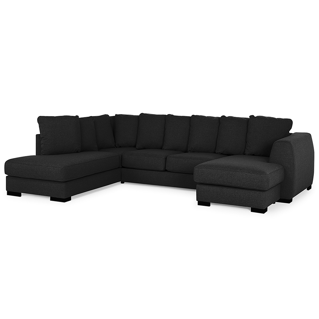 U-soffa Scandinavian Choice Optus Kuvertkuddar Svart, Vänster