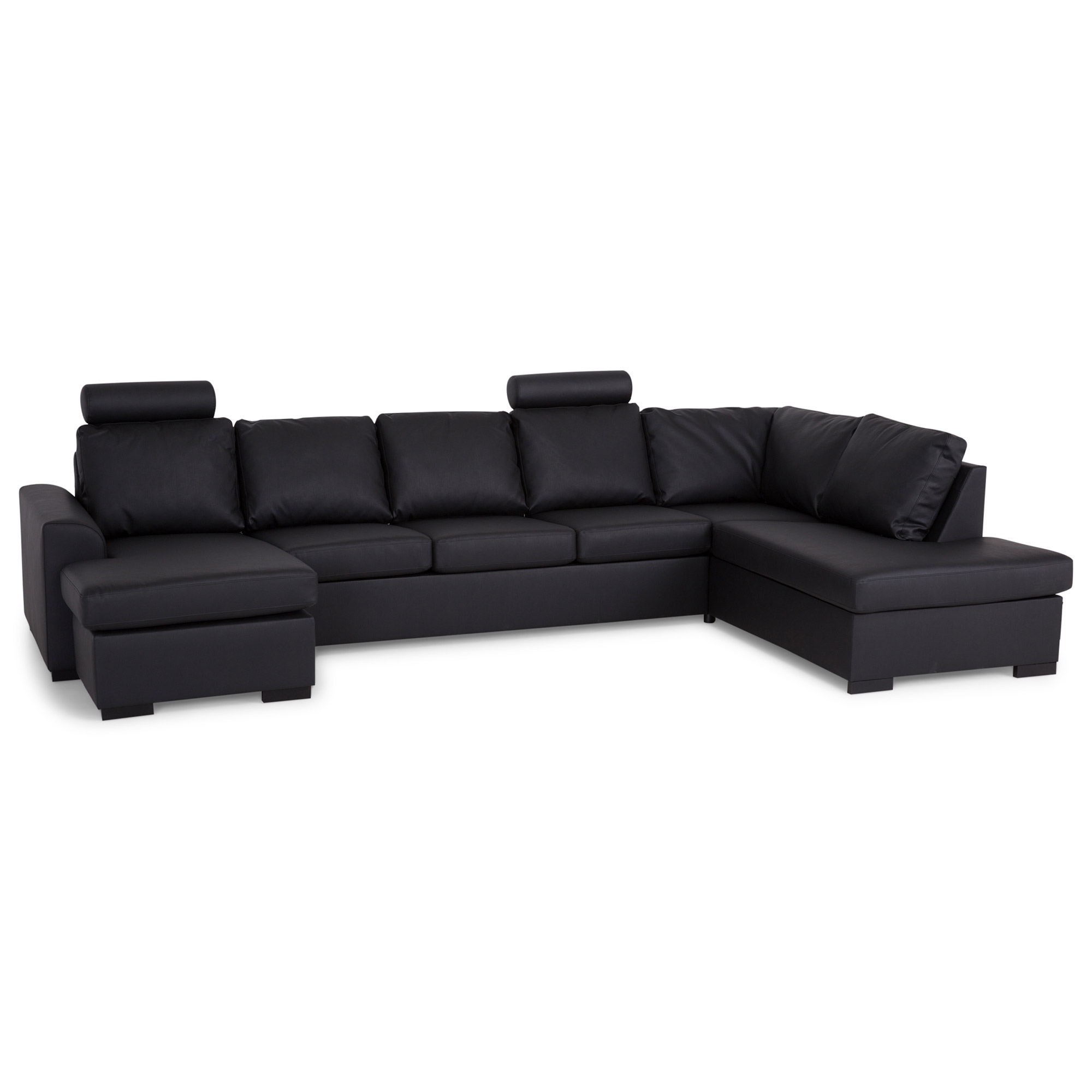 U-soffa Scandinavian Choice Porto Magnum Bonded Leather Svart, Höger