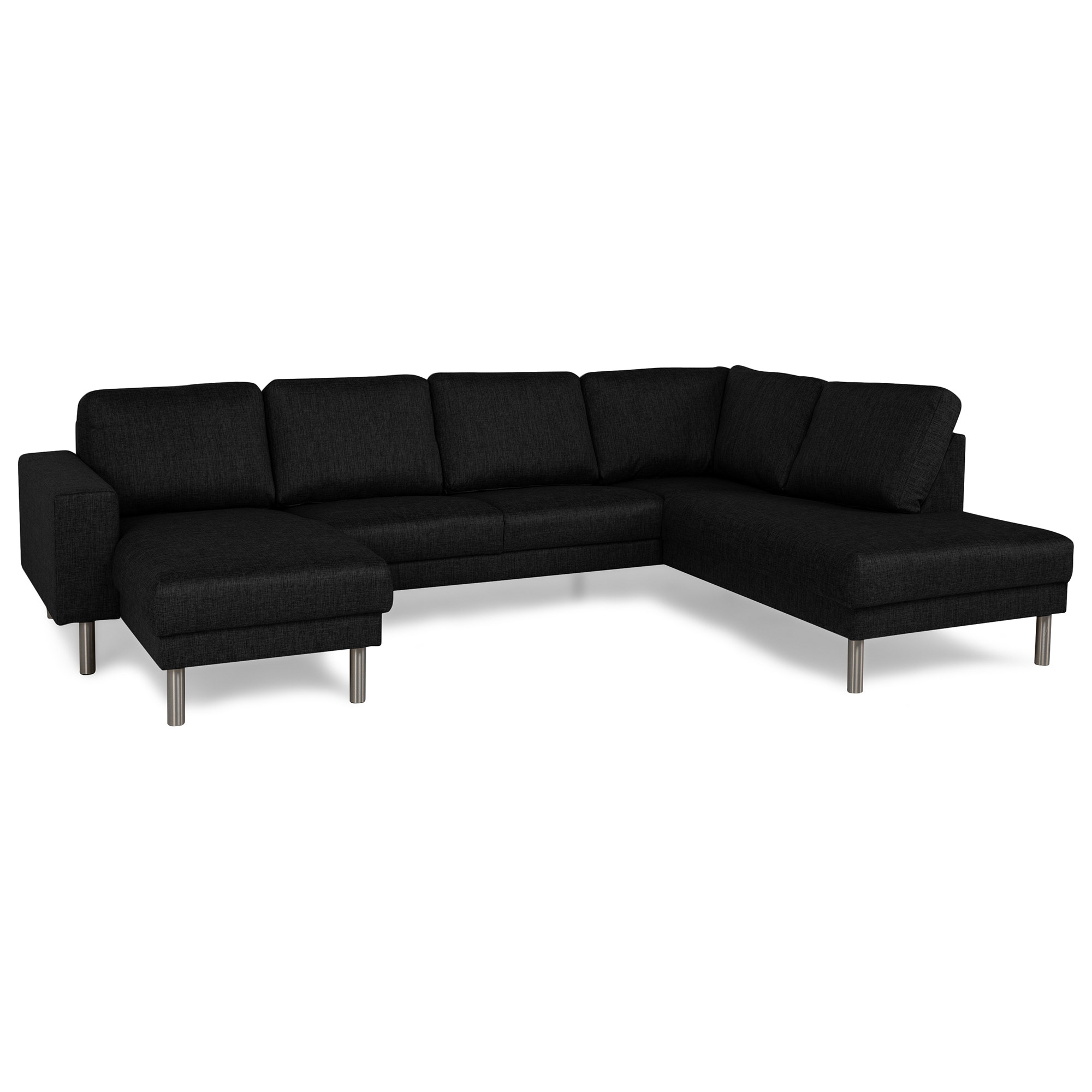 U-soffa Scandinavian Choice Runsala Svart, Höger