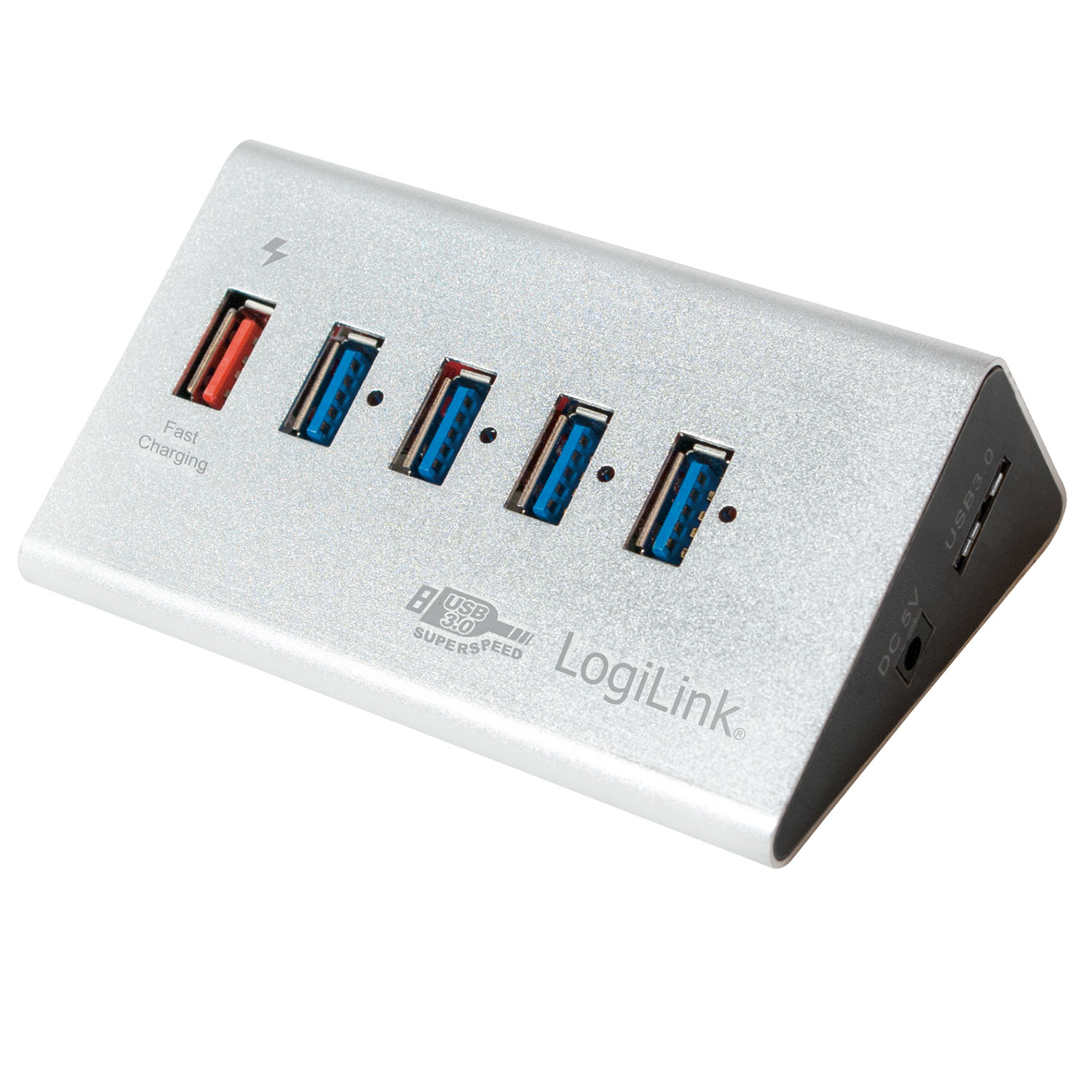 USB 3.0-hub LogiLink 4+1 fast charge