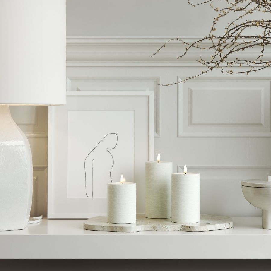 LED-Blockljus UNIQUE Candles 7,5x15 cm