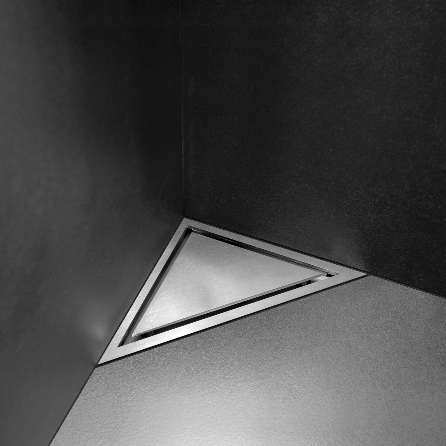 Hörnavlopp Unidrain HighLine LxBxH: 267x198x10 mm, Sidoutlopp, Avloppsdiameter: 50 mm, Höjd avlopp: 51 mm, Avloppspanel: Panel och Ram