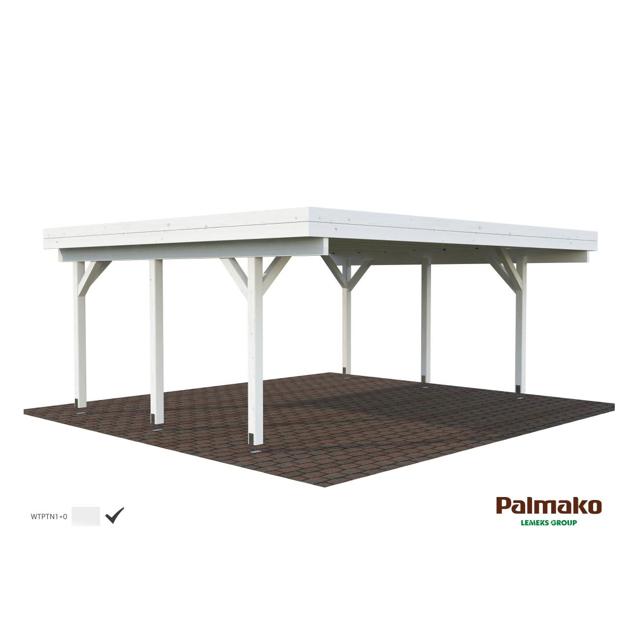 Carport Palmako Karl 20,6 m2 Grundmålad