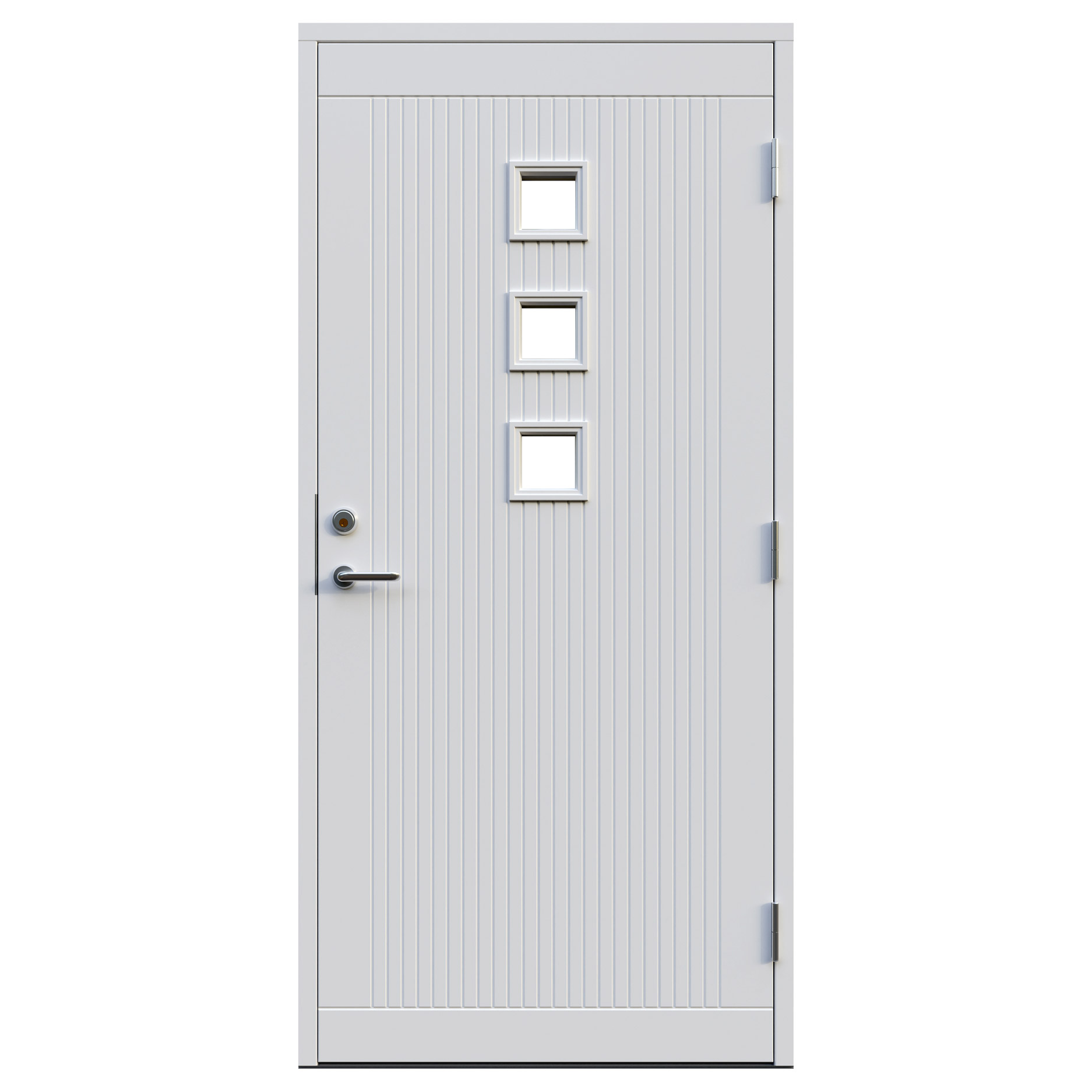 Ytterdörr Leksandsdörren Hälla Klarglas Eco74 RC2N BxH: 90x210 cm, S-0502-Y, Vit, Vänster