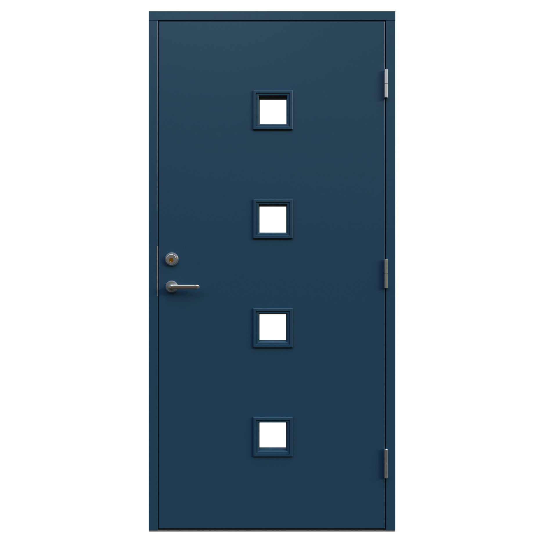 Ytterdörr Leksandsdörren Nålberg Eco74 RC2N BxH: 90x210 cm, S-6020-B, Blå, Höger