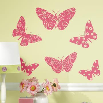Väggdekor RoomMates Flocked Butterfly