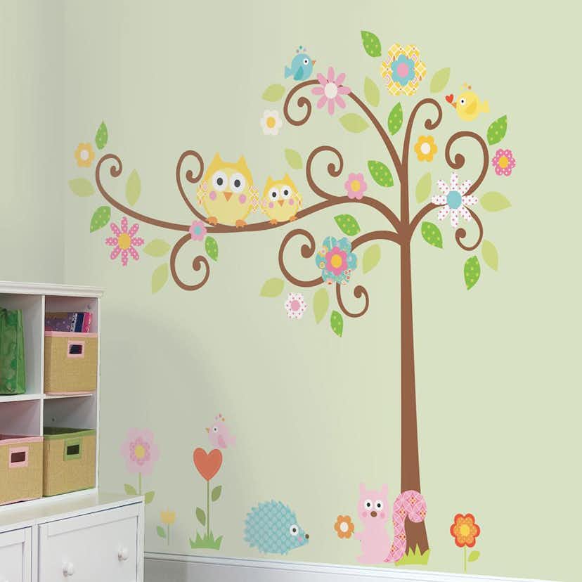 Väggdekor RoomMates Happi Scroll Tree MegaPack