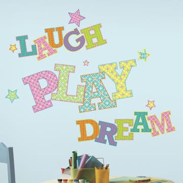 Väggdekor RoomMates Laugh Play Dream