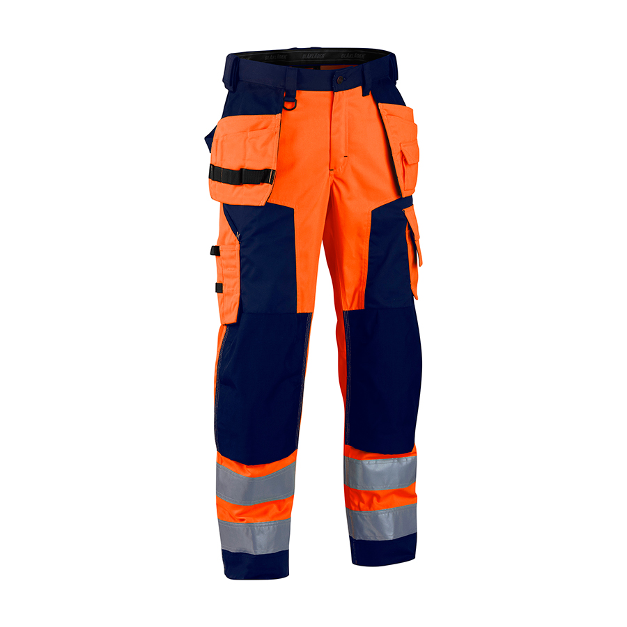 Varselbyxa Softshell Blåkläder 1567 Storlek: C58, Orange/Marinblå