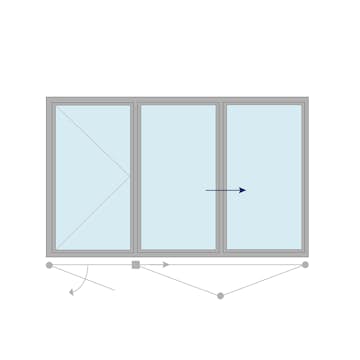 Vikdörr Nordiska Fönster Aluminium 3-Delat 3-Glas
