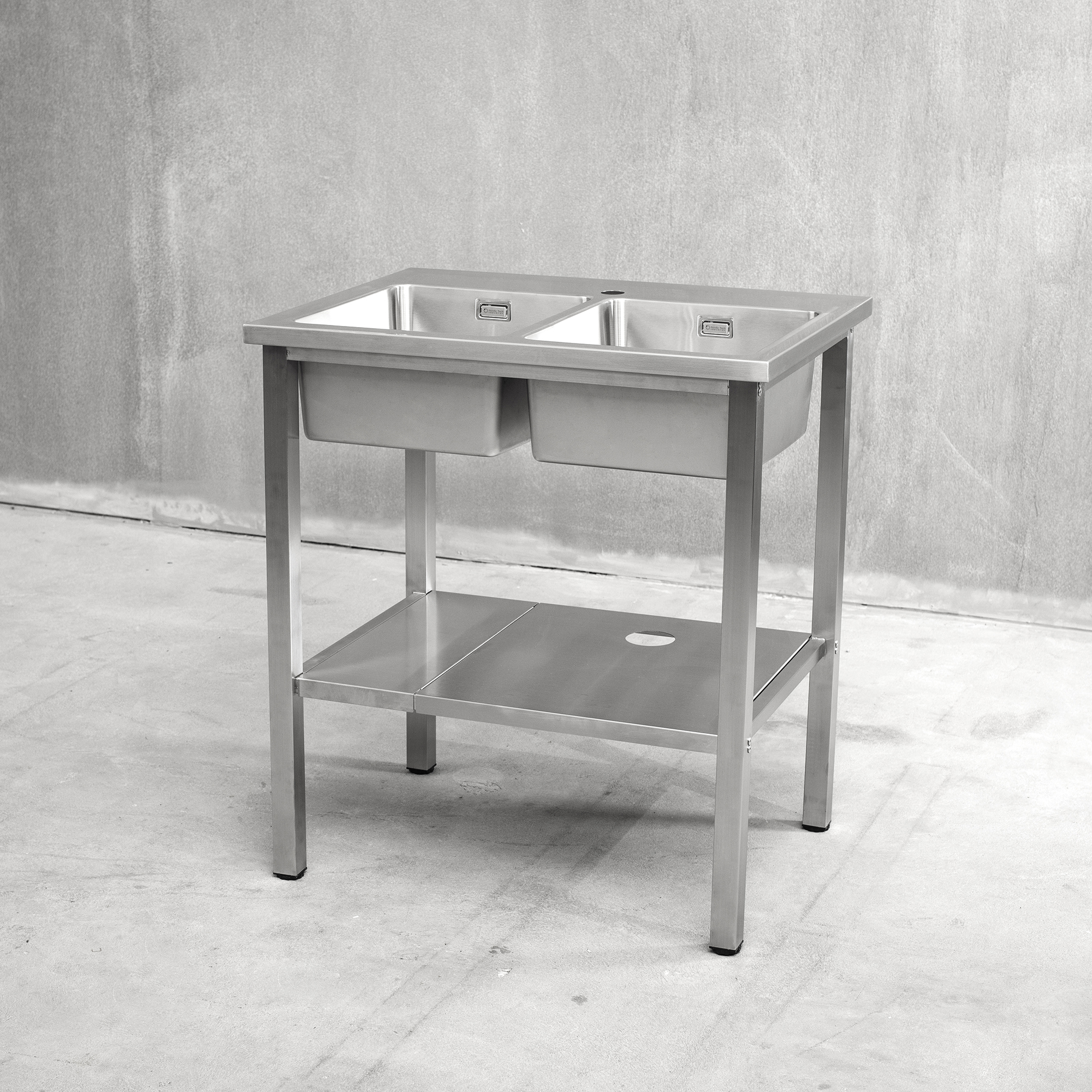 Bänkstativ Vilan Stainless Variant Stativ och Underhylla med hål