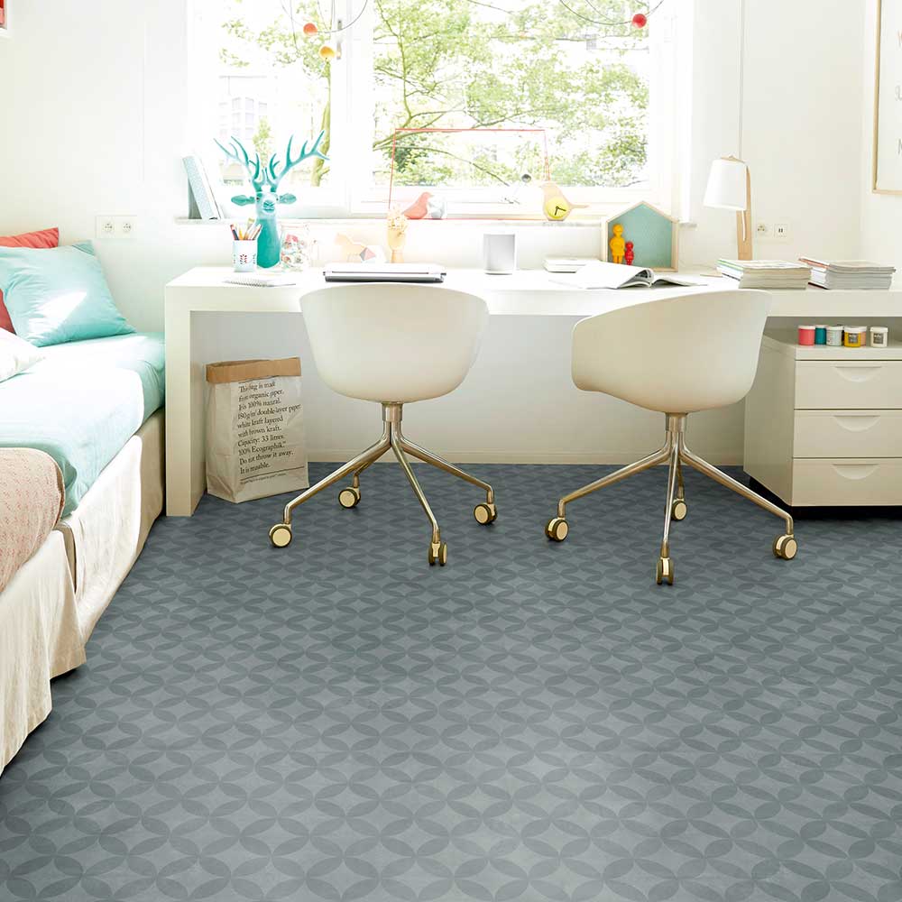 Vinylgolv Tarkett Trend 240 Circle Flower Blue 5829123