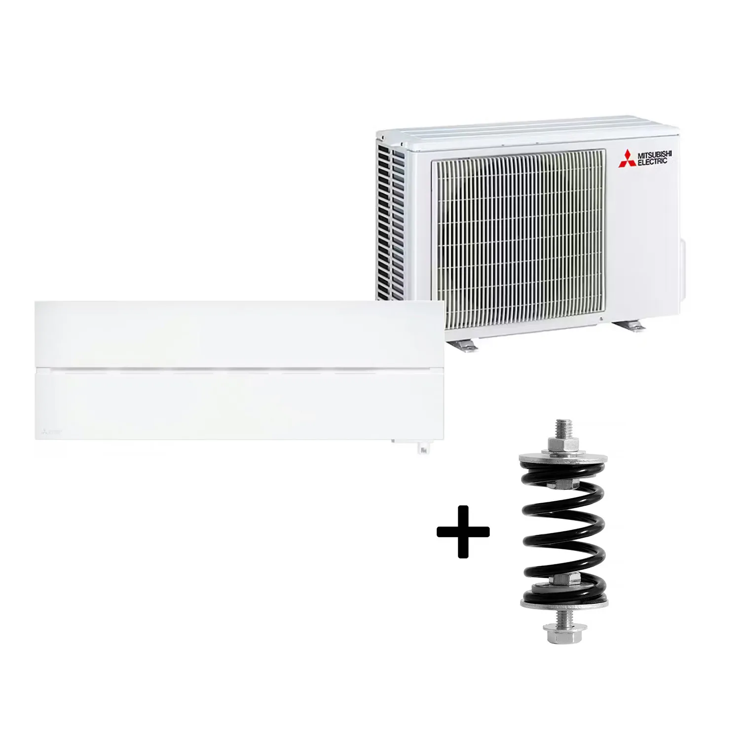 Luftvärmepump Mitsubishi Electric Hero 2.0 LN25 6,3kW Värme SCOP 5,2 Paket med Fjäderdämpare