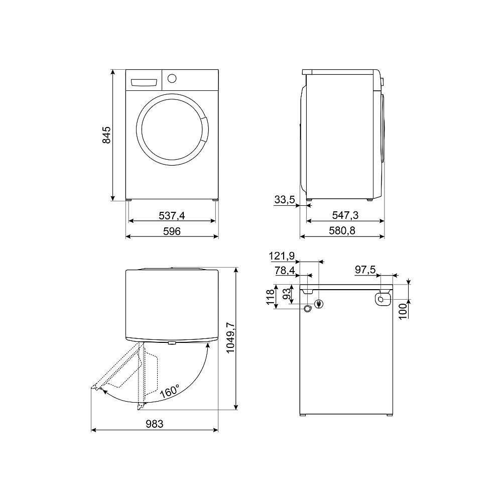 Frontmatad tvättmaskin SMEG WNP84SEAIN1